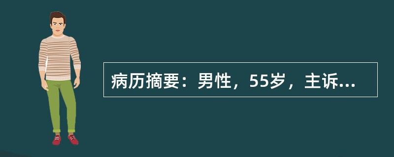 病历摘要：男性，55岁，主诉口渴，多饮3月，体态微胖，要排除糖尿病来诊。该病人的