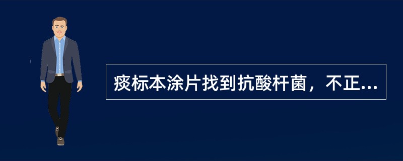 痰标本涂片找到抗酸杆菌，不正确的是()