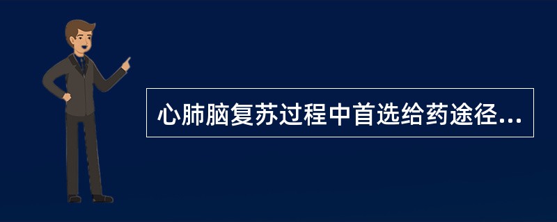 心肺脑复苏过程中首选给药途径为（）