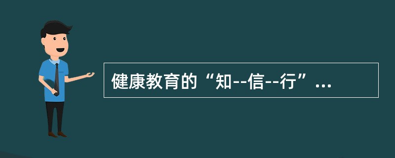 健康教育的“知--信--行”模式中的“知”指的是（）。