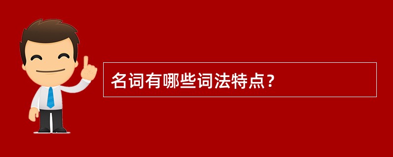 名词有哪些词法特点？