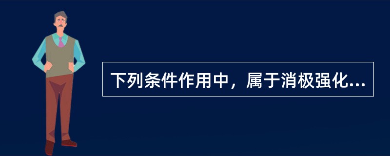 下列条件作用中，属于消极强化的条件作用类型的是（）