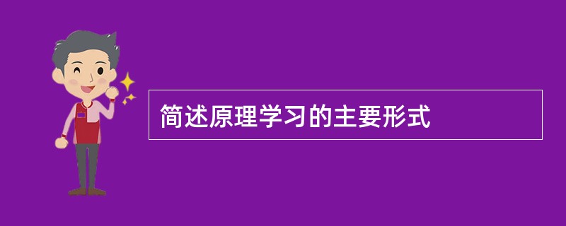 简述原理学习的主要形式
