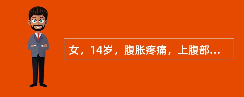 女，14岁，腹胀疼痛，上腹部见胃形，呕吐(胆汁样)，影像检查如图，最可能的诊断是