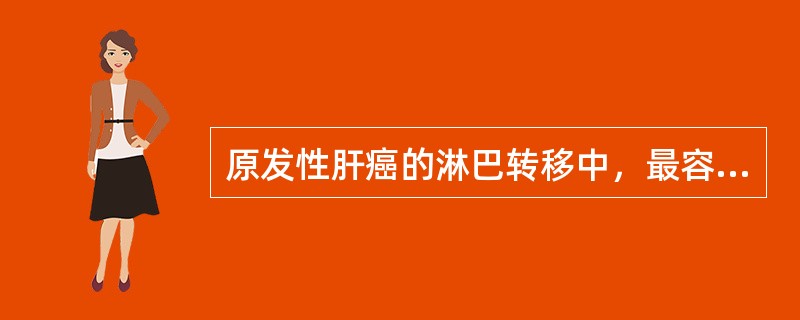 原发性肝癌的淋巴转移中，最容易转移的淋巴结是________________。