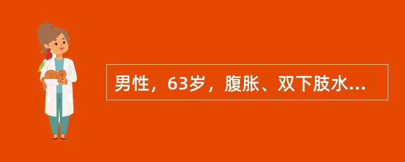 男性，63岁，腹胀、双下肢水肿、乏力、食欲不振，影像所见如下图，最佳的诊断是()