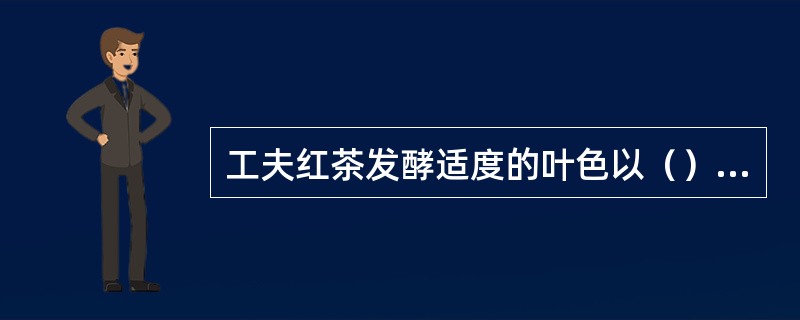 工夫红茶发酵适度的叶色以（）为最理想。