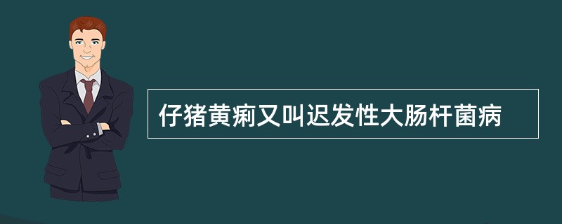 仔猪黄痢又叫迟发性大肠杆菌病