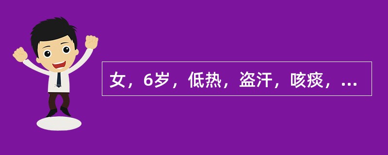 女，6岁，低热，盗汗，咳痰，呼吸困难1月余，结合图像，最可能的诊断是()