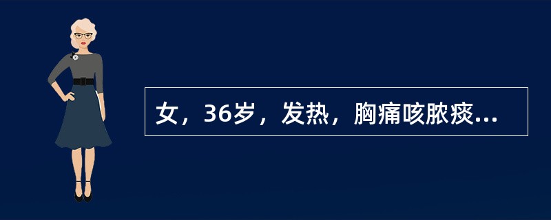 女，36岁，发热，胸痛咳脓痰10余天，胸片如图，最可能的诊断为()