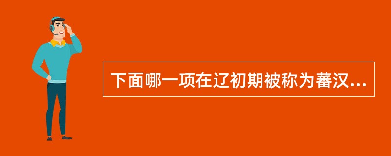 下面哪一项在辽初期被称为蕃汉转户：（）