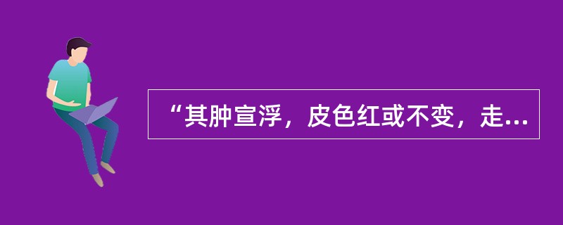 “其肿宣浮，皮色红或不变，走注甚速”，是哪种邪气致病特点：（）