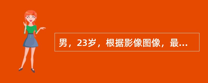 男，23岁，根据影像图像，最可能的诊断是（）