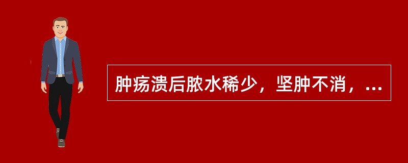 肿疡溃后脓水稀少，坚肿不消，伴身热乏力，精神不振，脉无力者，宜用（）