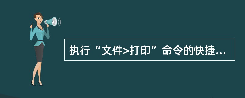 执行“文件>打印”命令的快捷键是：（）