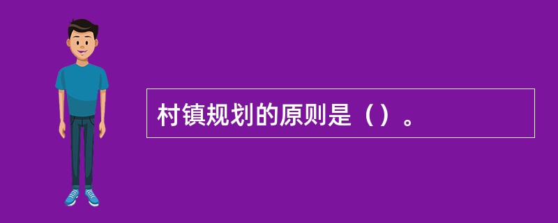 村镇规划的原则是（）。