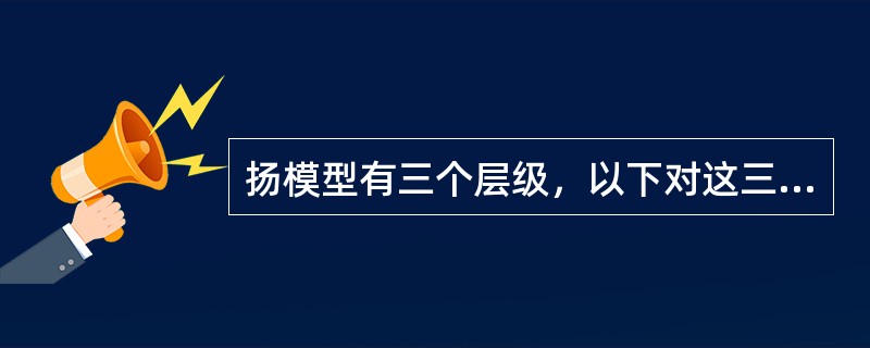 扬模型有三个层级，以下对这三个层级表述不准确的是（）。