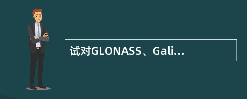 试对GLONASS、Galileo与GPS的卫星星座分布情况进行比较。