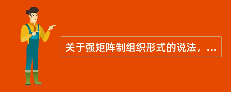 关于强矩阵制组织形式的说法，正确的有（）。