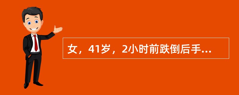 女，41岁，2小时前跌倒后手掌着地，右腕部肿痛。根据右腕关节正侧位片，应诊断为（