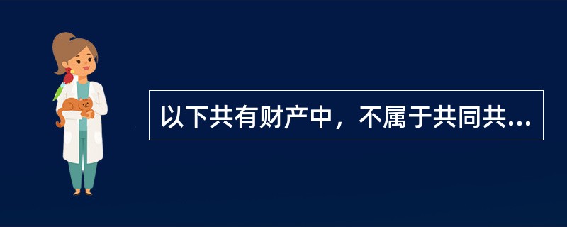 以下共有财产中，不属于共同共有的财产是（）。