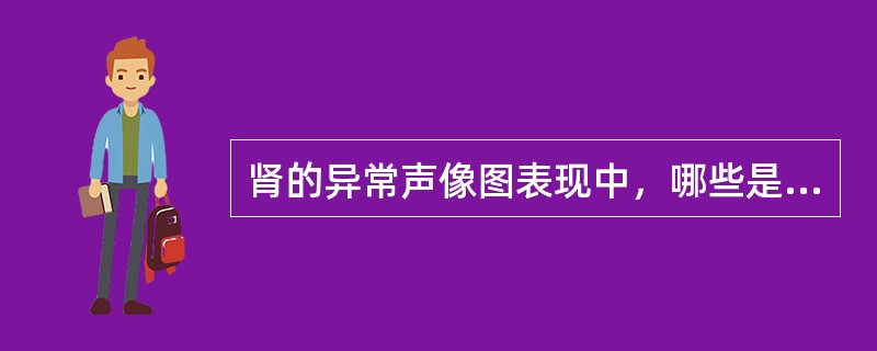 肾的异常声像图表现中，哪些是正确的（）