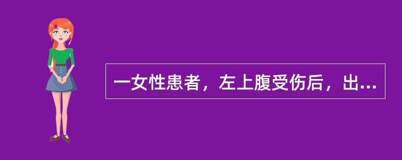 一女性患者，左上腹受伤后，出现神志淡漠，面色苍白，四肢厥冷，脉细弱，为110次/