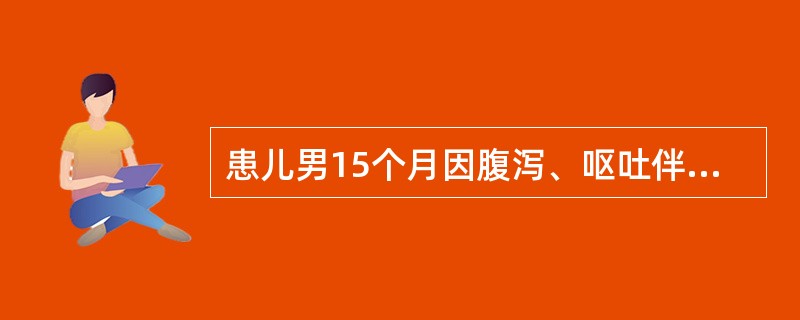 患儿男15个月因腹泻、呕吐伴发热3天入院3天前出现腹泻，大便10余次/日，黄色水