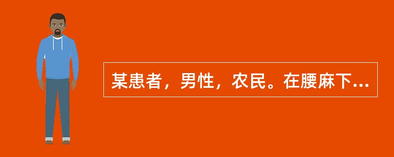 某患者，男性，农民。在腰麻下行右腹股沟斜疝修补术。术后一般情况良好，伤口已拆线。
