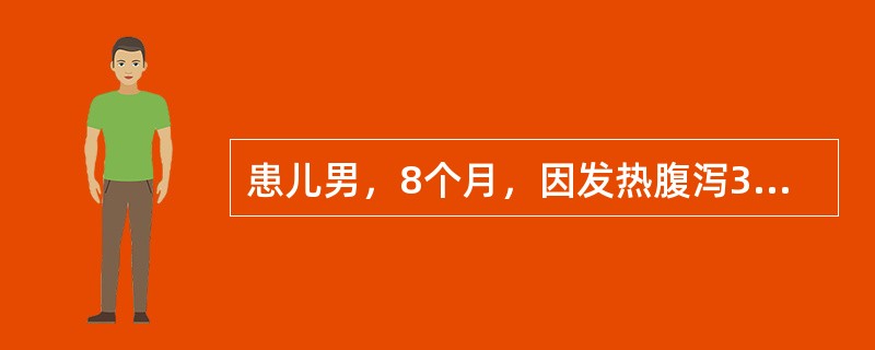 患儿男，8个月，因发热腹泻3天入院，3天前出现腹泻，大便十余次/日，粘液脓血便，