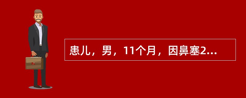 患儿，男，11个月，因鼻塞2天，咳嗽伴驰张高热3天入院，体温39.5℃左右，气促