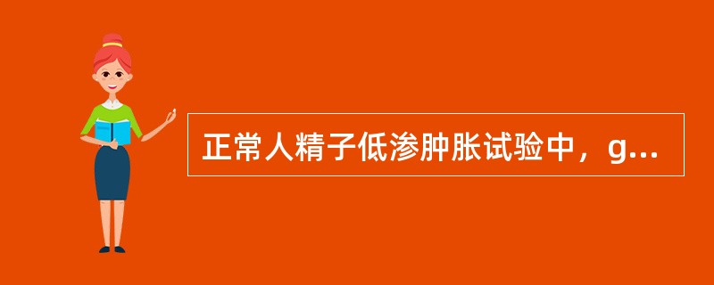 正常人精子低渗肿胀试验中，g型精子应大于（）