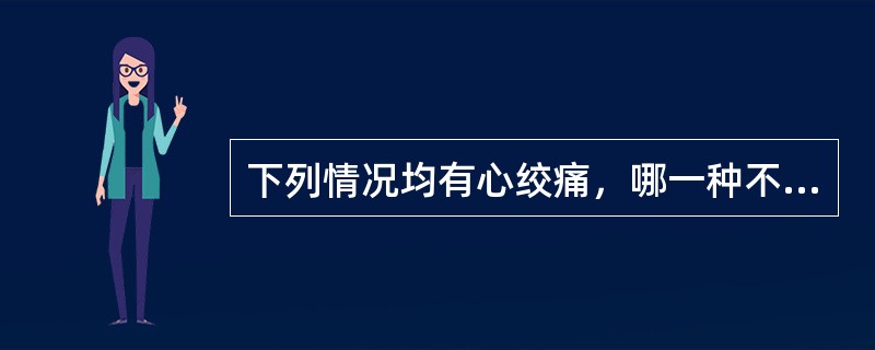 下列情况均有心绞痛，哪一种不宜应用硝酸甘油