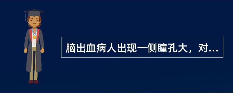 脑出血病人出现一侧瞳孔大，对光反射消失