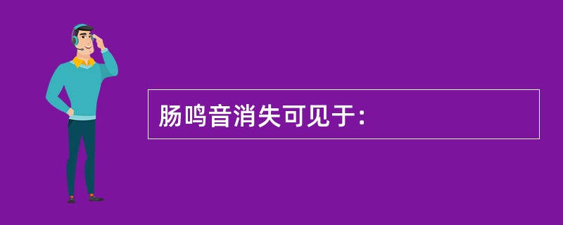 肠鸣音消失可见于：