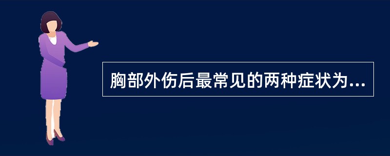 胸部外伤后最常见的两种症状为胸痛、呼吸困难