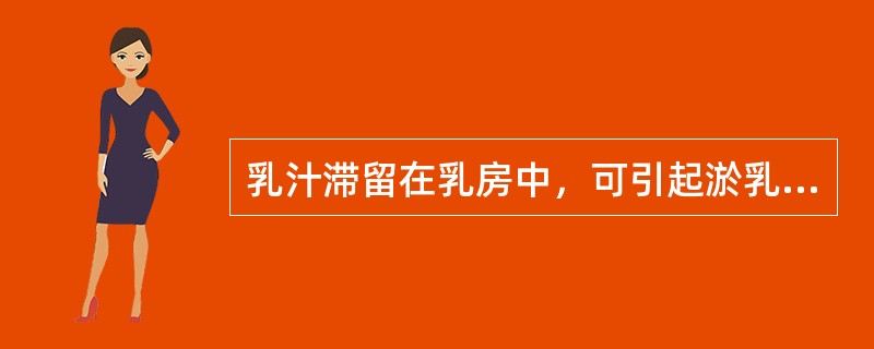 乳汁滞留在乳房中，可引起淤乳，如果置之不理，会成为乳腺炎的病因。（）