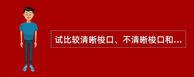 试比较清晰梭口、不清晰梭口和半清晰梭口的特点？