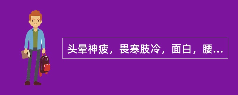 头晕神疲，畏寒肢冷，面白，腰膝酸软，舌淡苔白，脉沉弱，属（）