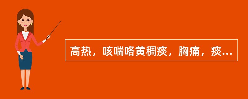 高热，咳喘咯黄稠痰，胸痛，痰中带血，尿黄便干，舌红苔黄，脉数，诊为（）