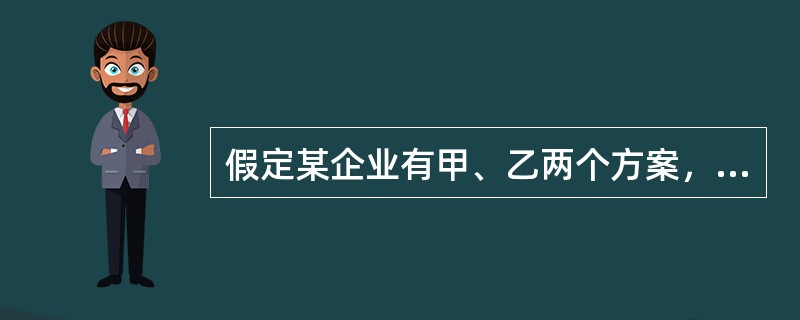 假定某企业有甲、乙两个方案，甲方案为最优方案，乙方案为次优方案，甲方案可取得收入