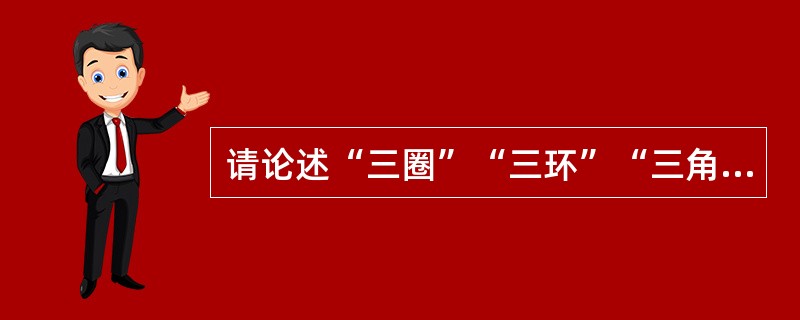 请论述“三圈”“三环”“三角”的战略格局。