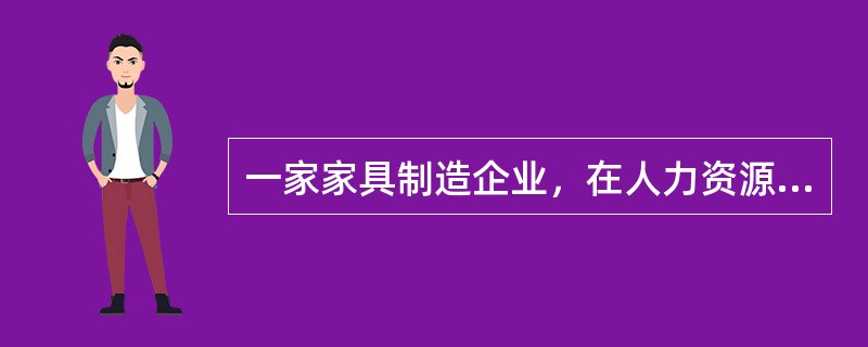 一家家具制造企业，在人力资源方面，（）部门的人员是该公司的支持人员。