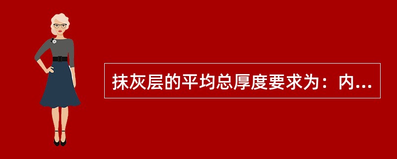 抹灰层的平均总厚度要求为：内墙普通抹灰不得大于（）mm。