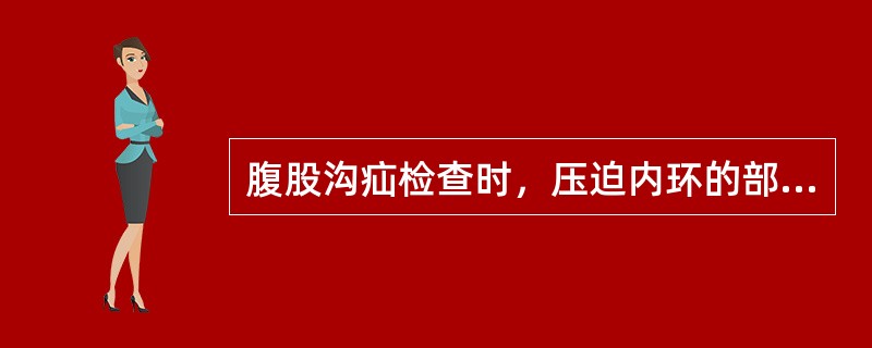 腹股沟疝检查时，压迫内环的部位在（）