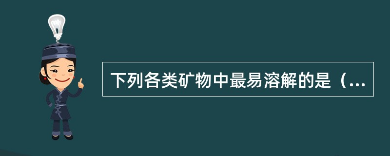 下列各类矿物中最易溶解的是（）。