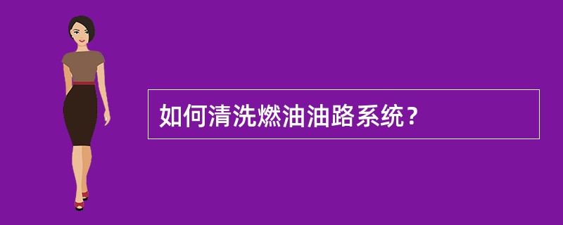 如何清洗燃油油路系统？