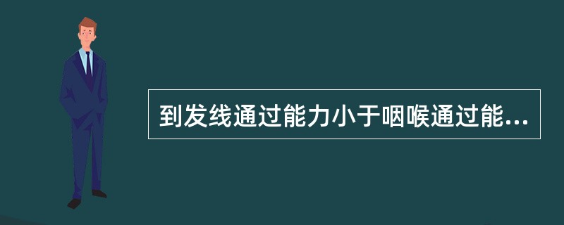 到发线通过能力小于咽喉通过能力时，车站通过能力应取（）。