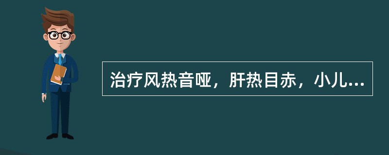 治疗风热音哑，肝热目赤，小儿夜啼，应选用的药物是（）