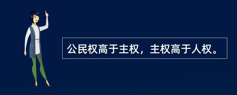 公民权高于主权，主权高于人权。